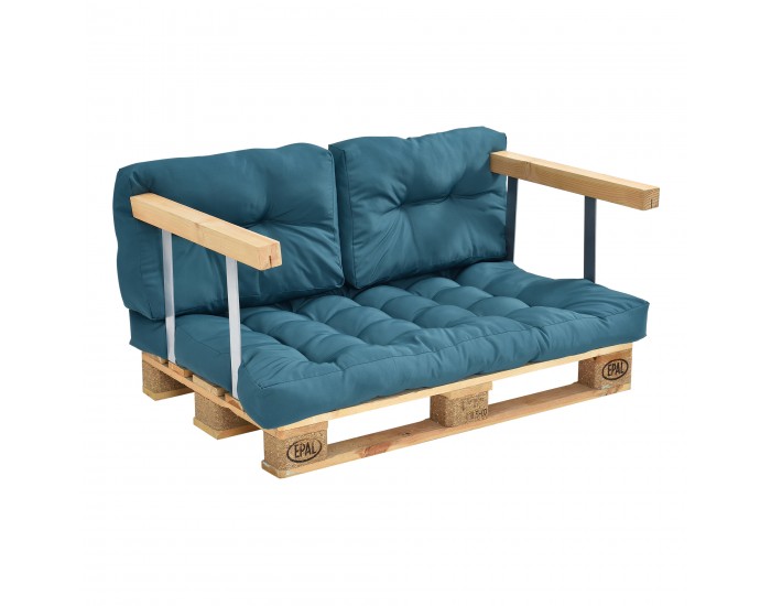 Възглавница от палети Mogán 1x възглавница за седалка 2x възглавница за облегалка тюркоаз