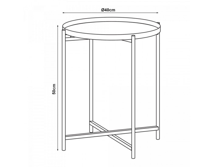Странична масичка Saalen метална черна []