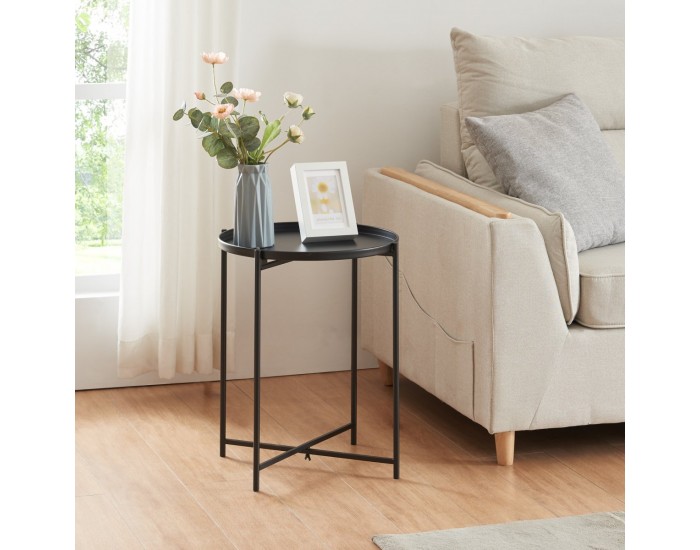 Странична масичка Saalen метална черна []