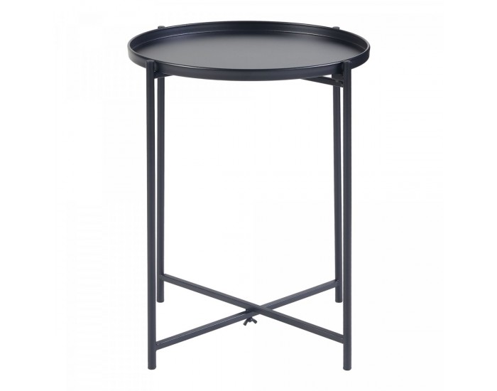 Странична масичка Saalen метална черна []