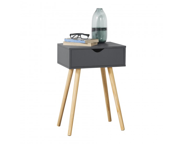 Странична масичка Östersund, комплект от 2 части, тъмносива []