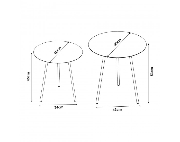 Странична маса Sula, комплект от 2, черна []