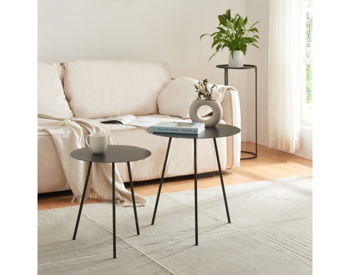 Странична маса Sula, комплект от 2, черна []