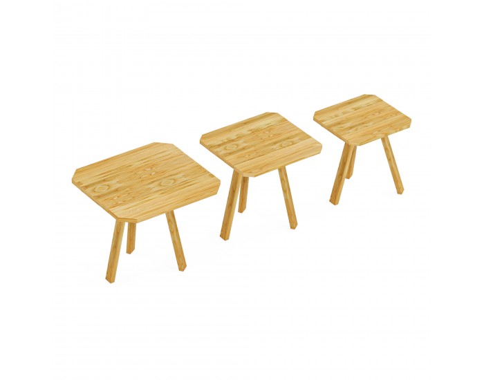 Маси за гнездене Masku, комплект от 3, естествени цветове []