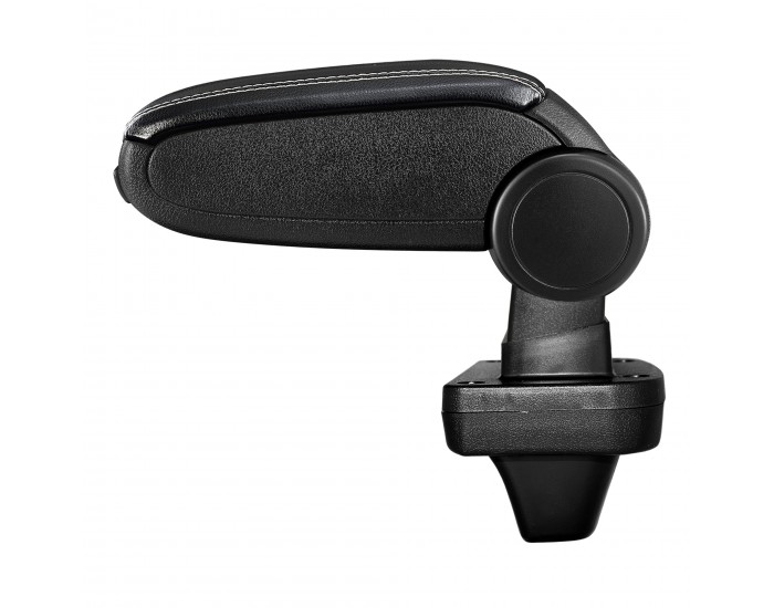 Централен подлакътник Opel Astra K с отделение за съхранение, черна имитация на кожа с бели шевове