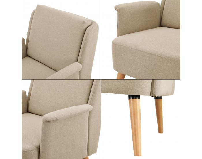 Бежово тапицирано кресло Edling []