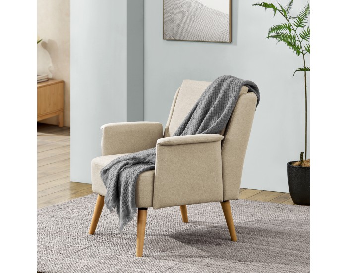 Бежово тапицирано кресло Edling []