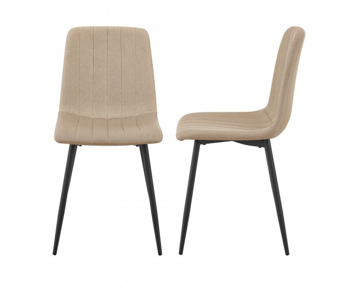 Трапезен стол Elsern комплект 2 светлокафяв []