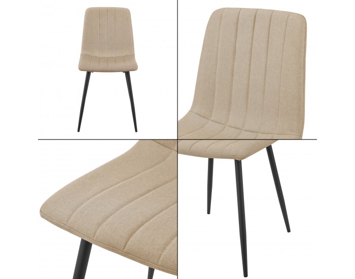 Трапезен стол Elsern комплект 2 светлокафяв []