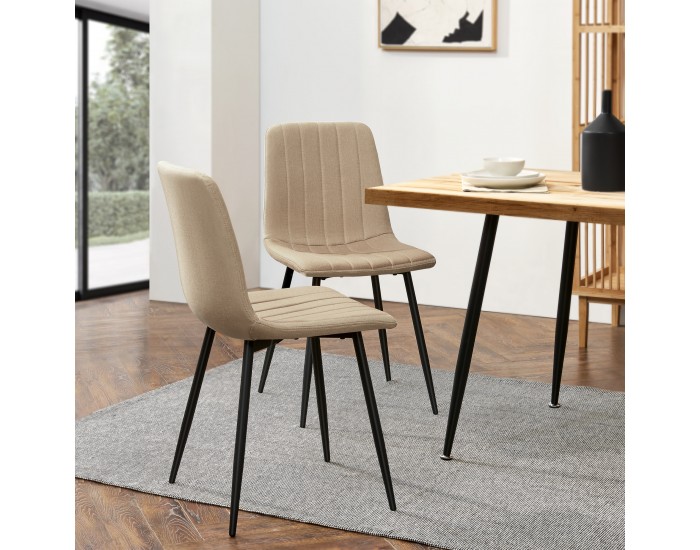 Трапезен стол Elsern комплект 2 светлокафяв []