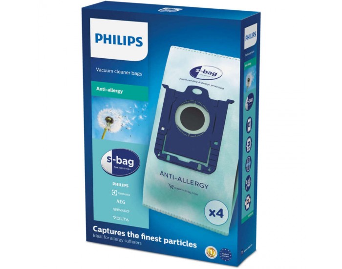 Philips disposable dust bag FC8022/04 4 s-bag HEPA10 filtration 15 more capacit