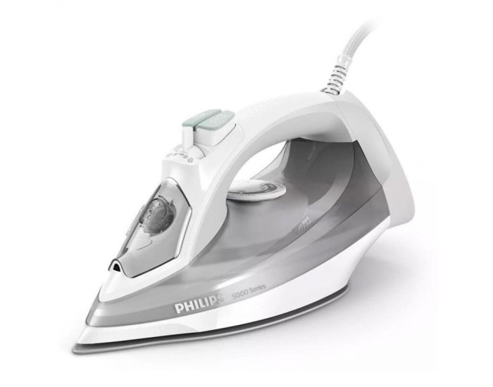 PHILIPS Steam iron Series 5000 40g/min 160g steam boost SteamGlide Plus 2400 W white/gray