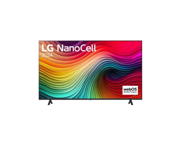 Телевизор LG 65NANO81T3A, 65" 4K HDR Smart Nano Cell TV, 3840x2160, DVB-T2/C/S2, AI Alpha 5 Gen7, HDR 10 PRO, webOS 24, ThinQ AI, WiFi, Clear Voice, AI Upscaling, Bluetooth, Hdmi, CI, LAN, AirPlay2, SPDIF, 2 Pole stand, Silver