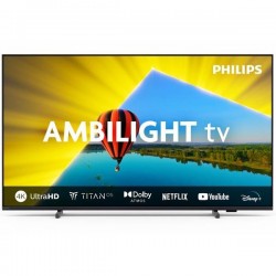 Телевизор Philips 43PUS8079/12, 43" 4K UHD LED, 3840x2160, DVB-T/T2/T2-HD/C/S/S2, 60Hz, Ambilight 3, Pixel Precise UHD, HDR+, Titan OS, Dolby Atmos, VRR, 3*HDMI, 2*USB, 802.11n, 20W RMS, Black - Офис техника