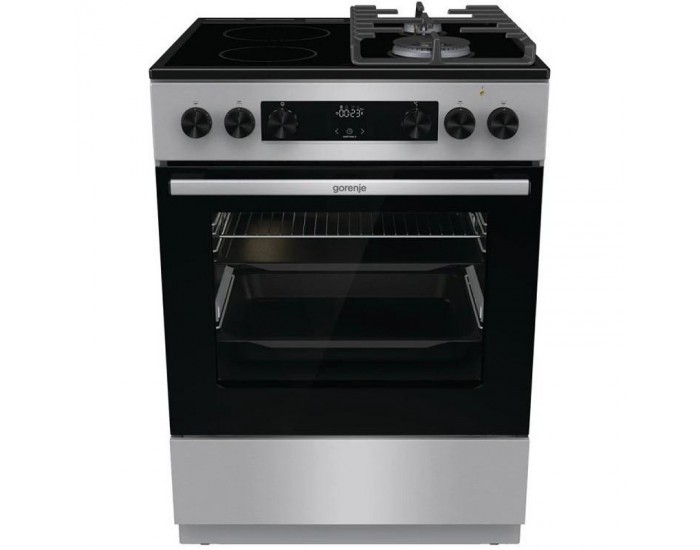 Готварска печка (ток/газ) Gorenje GKC6C60XT , 2 газ 2ток , INOX