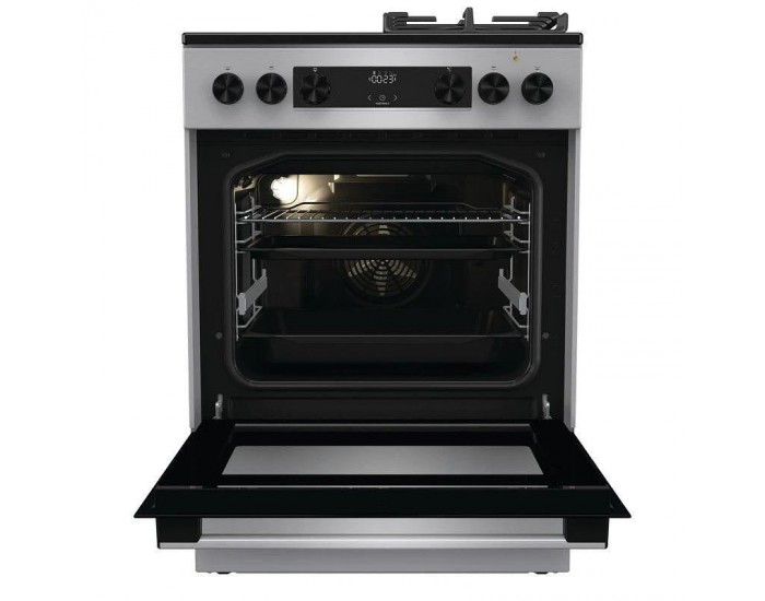 Готварска печка (ток/газ) Gorenje GKC6C60XT , 2 газ 2ток , INOX