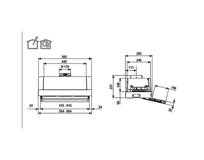 Вграден абсорбатор Whirlpool WSK64FLSX