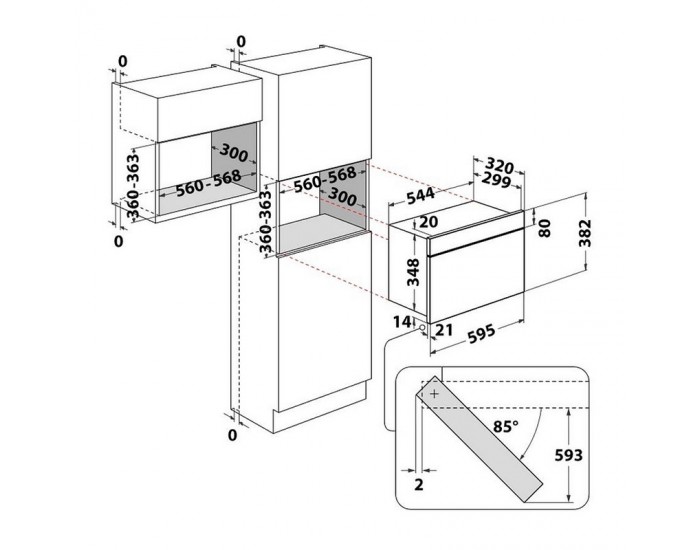 Вградена микровълнова фурна Whirlpool WMN461BX , Механично , 22