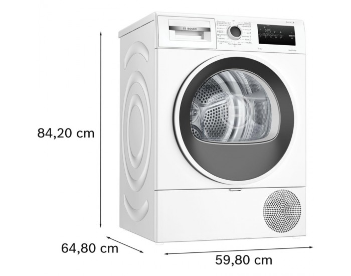 Сушилня Bosch WTH85209BY , 8 kg, D , Бял