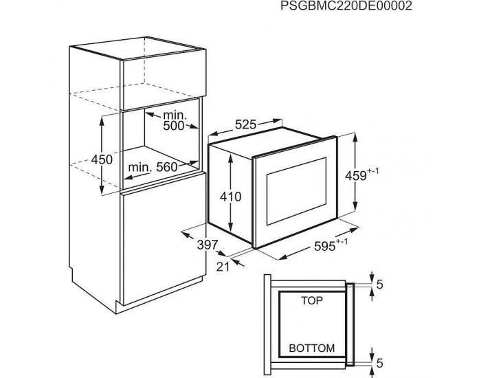 Вградена микровълнова фурна AEG NMB6G261UB , Сензорно , 26