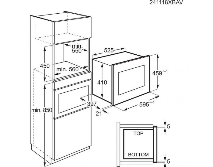 Вградена микровълнова фурна AEG NMB6G261UB , Сензорно , 26