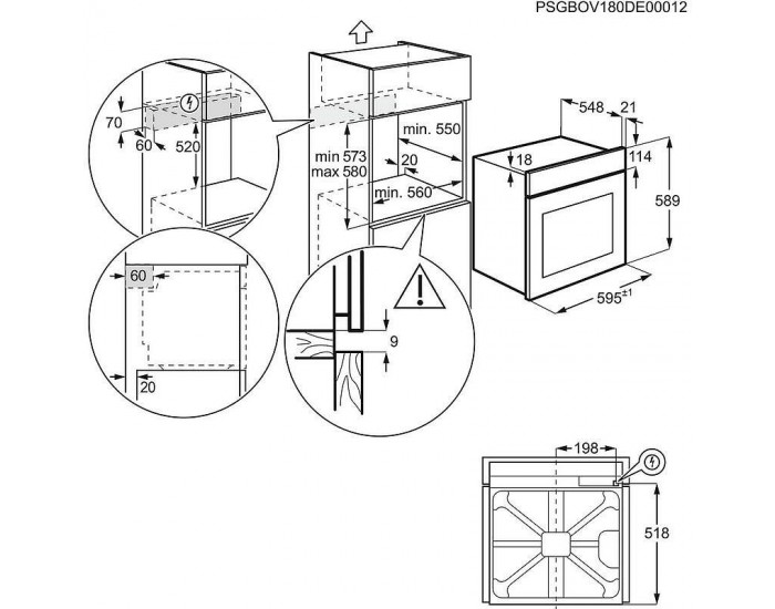 Фурна за вграждане AEG TR6PB531SB , 72 , Push бутони , А++ , Пиролиза