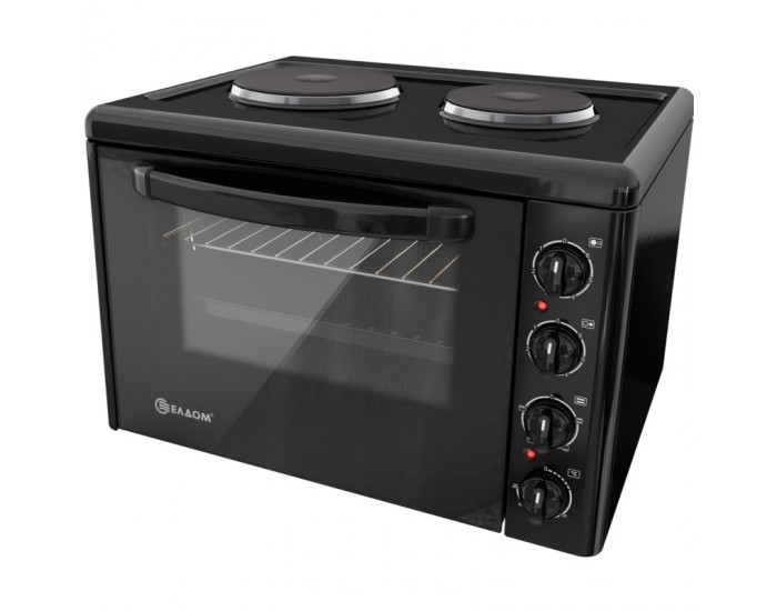 Готварска печка мини Елдом 203VFEN-NEW , 2 ток , Черен