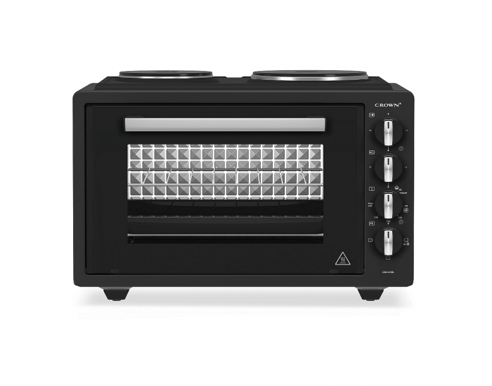 Готварска печка (мини) Crown CMO-433BL , 2 ток , Черен