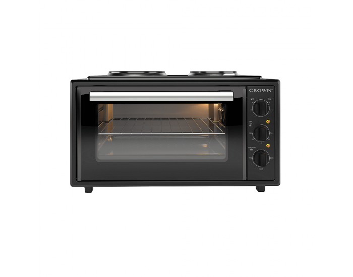 Готварска печка (мини) Crown CMO-455BF , 2 ток , Черен