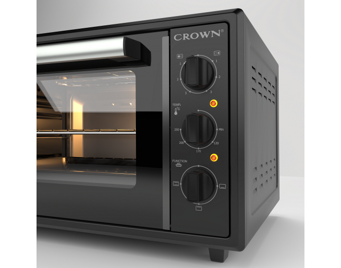 Готварска печка (мини) Crown CMO-455BF , 2 ток , Черен
