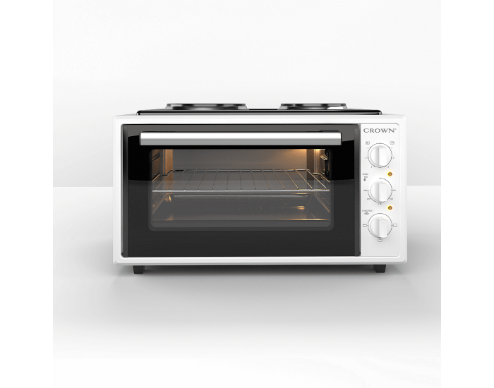 Готварска печка (мини) Crown CMO-466WF , 2 ток , Бял