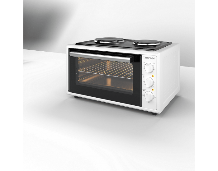 Готварска печка (мини) Crown CMO-466WF , 2 ток , Бял