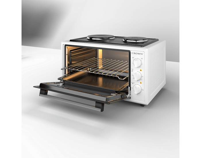 Готварска печка (мини) Crown CMO-466WF , 2 ток , Бял