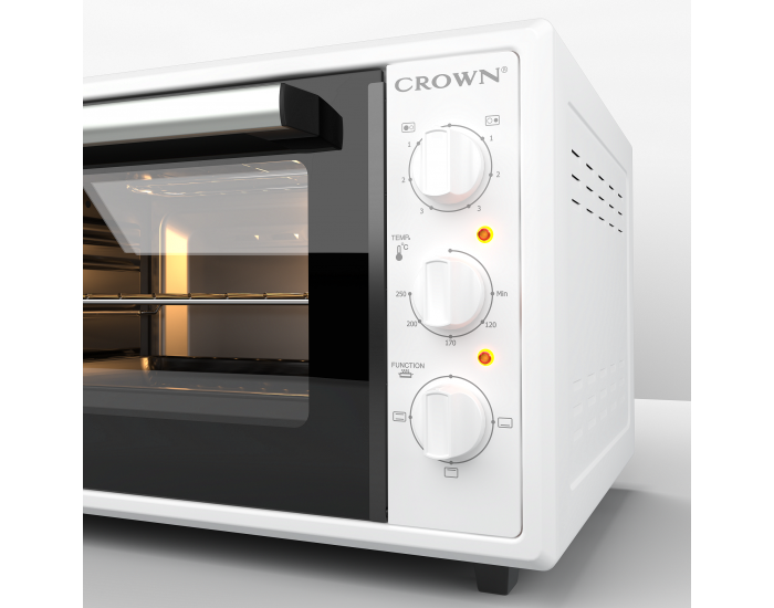 Готварска печка (мини) Crown CMO-466WF , 2 ток , Бял