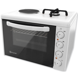 Готварска печка мини Елдом 213VFE-NEW , 1 ток 1 газ , Бял - Готварски печки