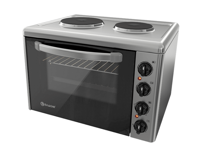 Готварска печка мини Елдом 203VF-NEW , 2 ток , INOX
