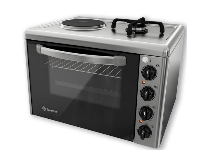 Готварска печка мини Елдом 213VF-NEW , 1 ток 1 газ , INOX