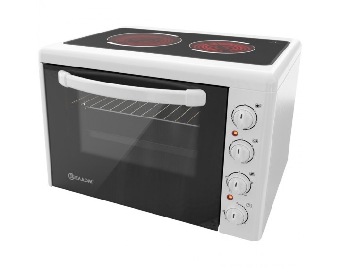 Готварска печка мини Елдом 201VFE-NEW , 2 керамични , Бял