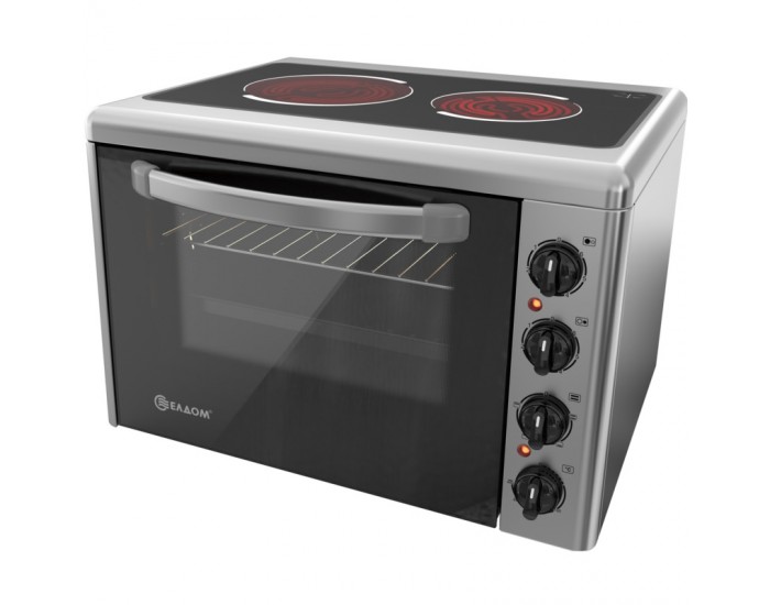 Готварска печка мини Елдом 201VF-NEW , 2 керамични , INOX
