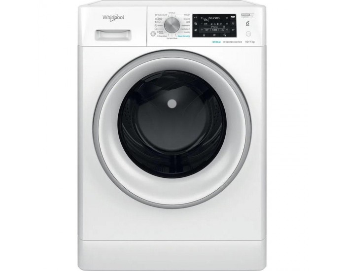 Пералня със сушилня Whirlpool FFWDD 1076258 SV EE , 1600 об./мин., 10.00 kg, 7 kg, E , Бял