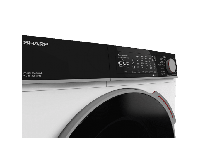 Пералня със сушилня Sharp ES-NDL914CWA/D , 1400 об./мин., 9.00 kg, 6 kg, A , Бял , D