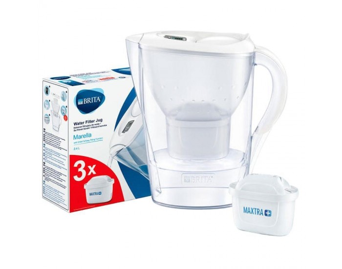 Филтрираща кана Brita MARELLA COOL MEMO 2.4L- БЯЛ + 3 ФИЛТЪРА M PLUS , 2.4L