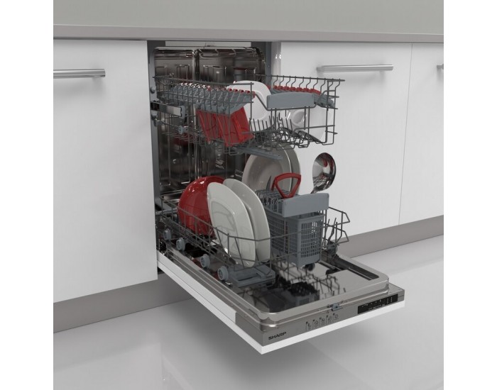 Съдомиялна машина за вграждане Sharp QW-NS14I49EX , 10 комплекта, E , 45 Ш, мм