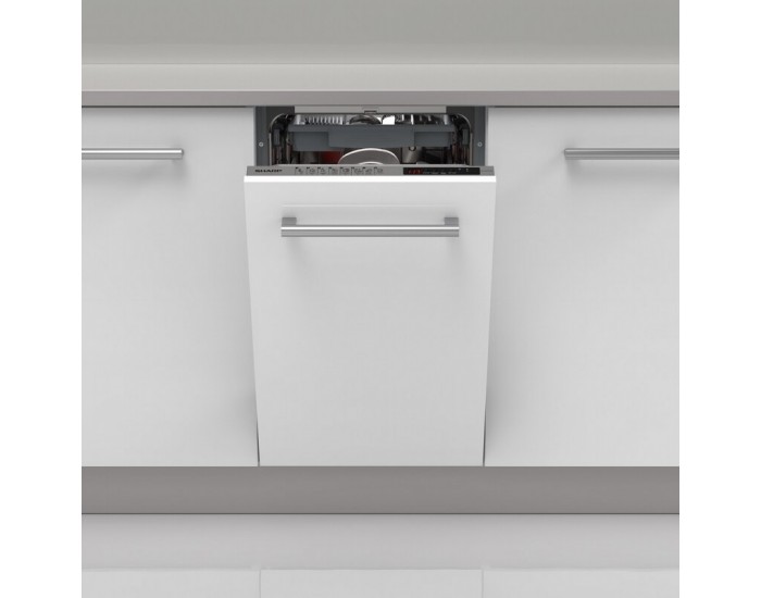 Съдомиялна машина за вграждане Sharp QW-NS1GI47EX , 10 комплекта, E , 45 Ш, мм