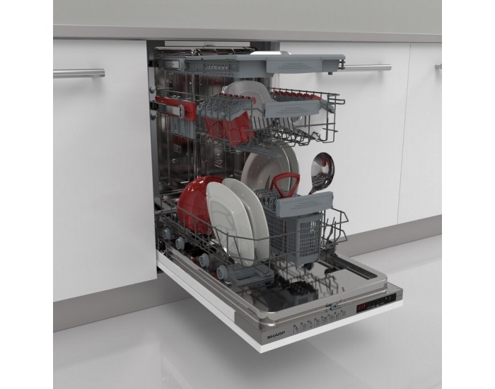 Съдомиялна машина за вграждане Sharp QW-NS1GI47EX , 10 комплекта, E , 45 Ш, мм