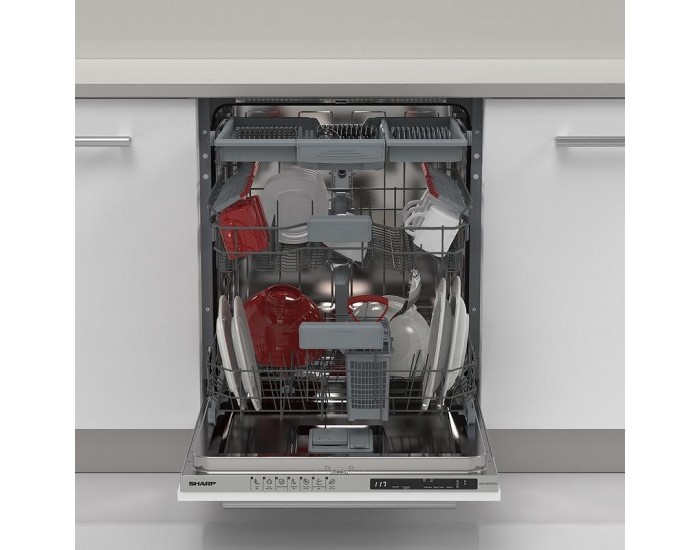 Съдомиялна машина за вграждане Sharp QW-NI27I47DX , 15 комплекта, D , 600 Ш, мм