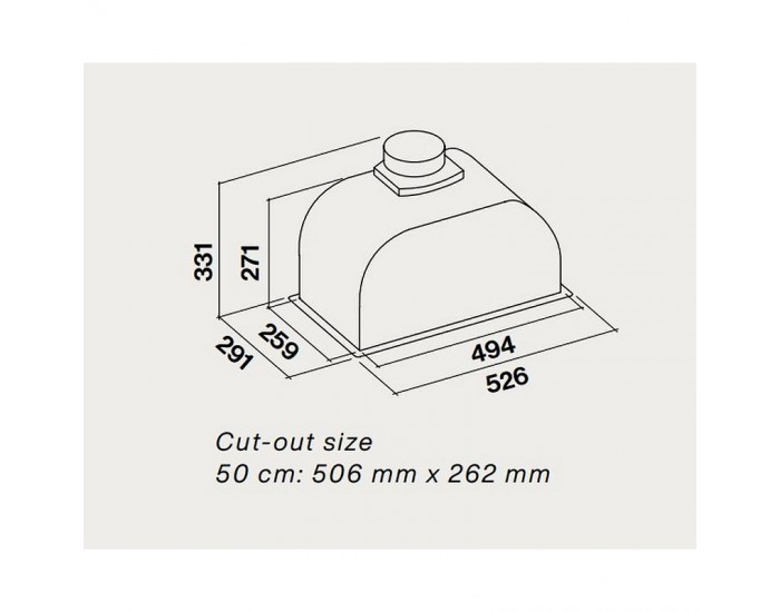 Вграден абсорбатор FALMEC GRUPPO INCASSO PLUS 50 INOX