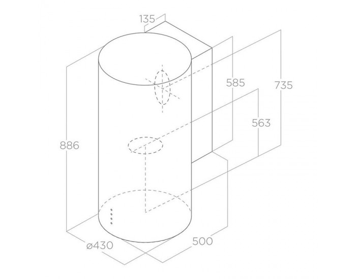 Вграден абсорбатор Elica TUBE PRO MAT BL/A/43