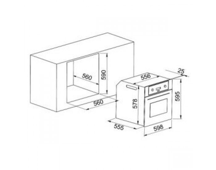 Фурна за вграждане Crown FCM 600A IX , 65 , А , Механично