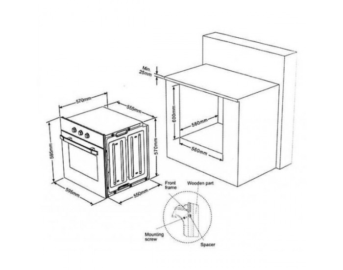 Фурна за вграждане Finlux FX 820A IX , 61 , А , Електронно